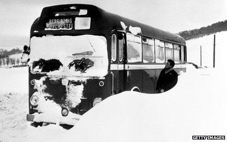 Bus in snow