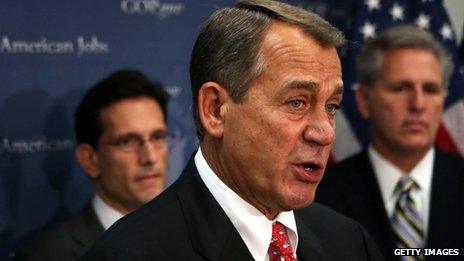 Speaker of the House John Boehner during a media availability 18 December 2012