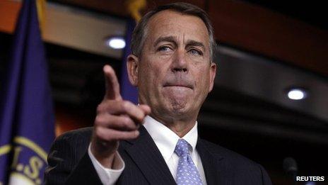 US House Speaker John Boehner speaks to the media on 20 Dec 2012