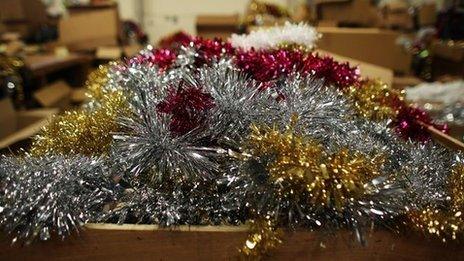 Pile of tinsel at Festive Productions