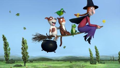 Room on the Broom is the Julia Donaldson story which will premiere on Christmas Day