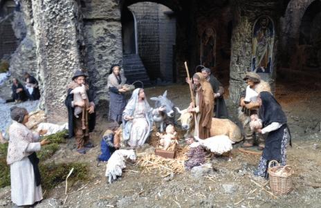 A detail of the Nativity scene on St Peter's Square