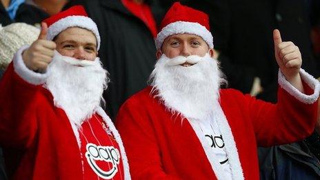 Southampton fans getting into the Christmas spirit