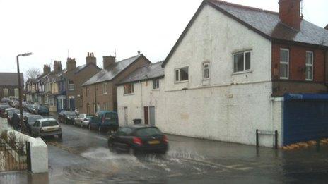 Sewer water flooding the junction of Broad Street and Conway Road, taken in November