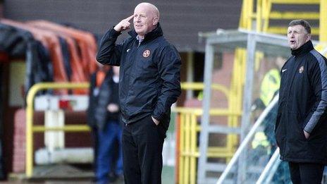 Dundee United manager Peter Houston and assistant Paul Hegarty