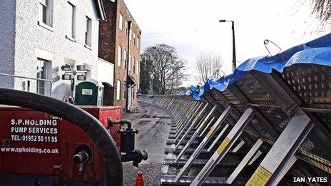 Flood defences in Bewdley