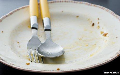 Empty plate with cutlery
