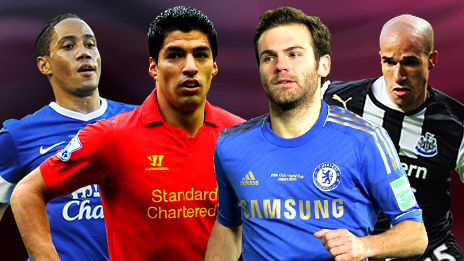 Steven Pienaar, Luis Suarez, Juan Mata, Gabriel Obertan