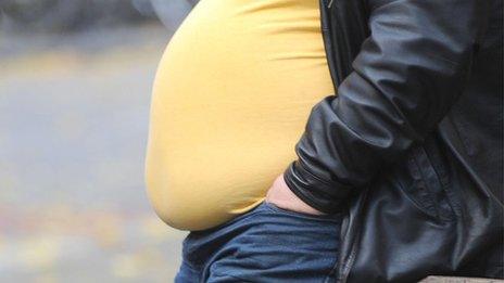 Obese man's waist