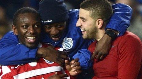 QPR celebrate at the final whistle