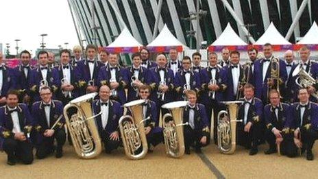 Band outside Olympic stadium