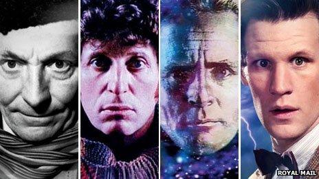 William Hartnell, Tom Baker, Sylvester McCoy and Matt Smith