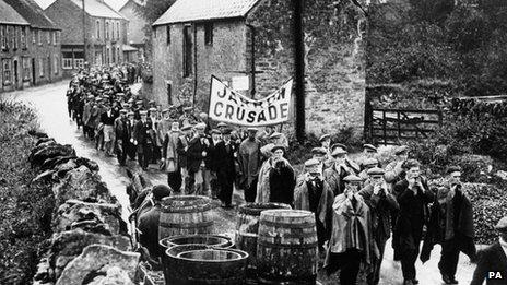 The Jarrow marchers in Lavendon