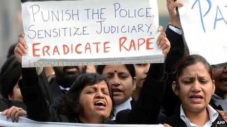 Anti-rape protest in Delhi on 3 Jan 2012