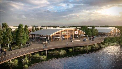 An artist's impression of Rushden Lakes plan