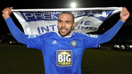 Matthew Barnes-Homer celebrates Macclesfield's shock victory