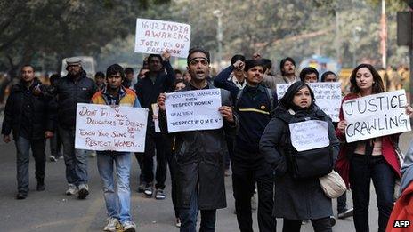 Protest in Delhi. 6 Jan 2013