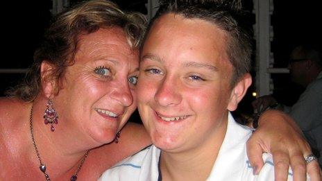 Caroline Shearer and her son Jay Whiston