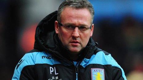 Aston Villa manager Paul Lambert