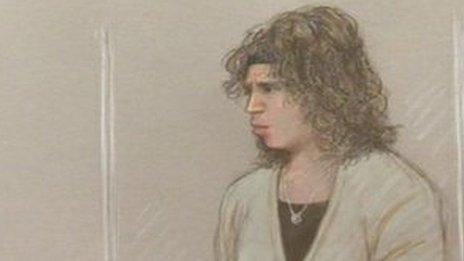 Court sketch of Nicola Edgington