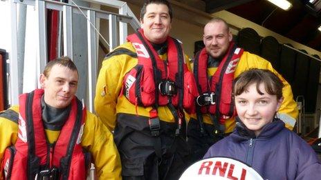 Rachel Fairhurst and the RNLI Newbiggin crew