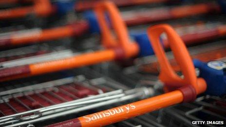 Sainsbury's shopping trolleys