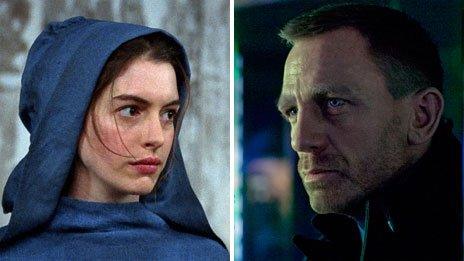 Anne Hathaway in Les Miserables and Daniel Craig in Skyfall