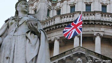 Queen Victoria and union flag