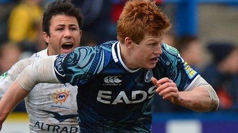 Rhys Patchell in action for the Blues