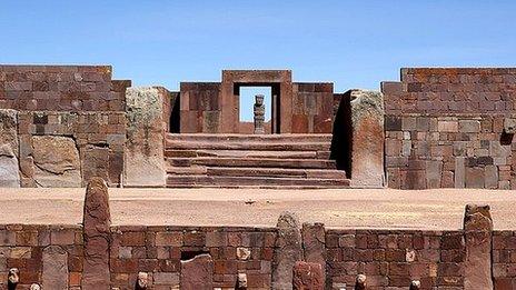 Tiwanaku historical archaeological site, Bolivia