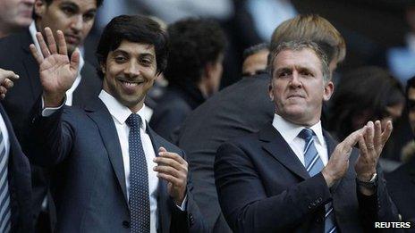 Manchester City owner Sheikh Mansour bin Zayed Al Nahyan (left) and former City chief executive Garry Cook