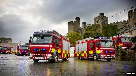 North Wales fire engines