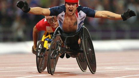 David Weir wins gold for Great Britain at the London 2012 Paralympics