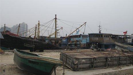 Boats in Tanmen port, Hainan, China