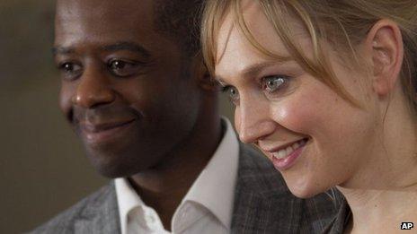 Adrian Lester and Hattie Morahan at the Critics' Circle Theatre Awards