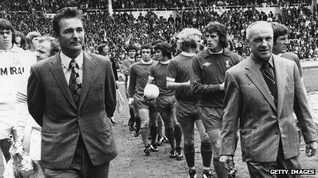 Brian Clough (left) and Bill Shankly