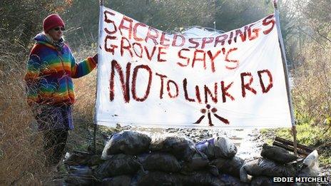 Tree protester