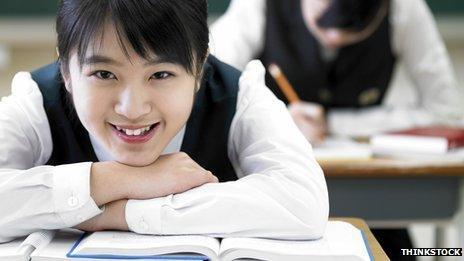 girl at desk