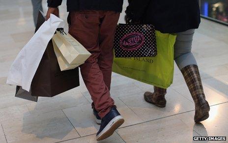 Shopper with bags