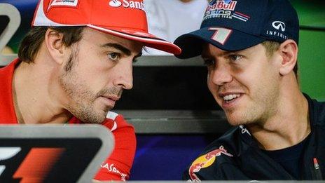 Fernando Alonso and Sebastian Vettel