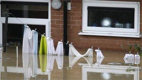 Washing line under water