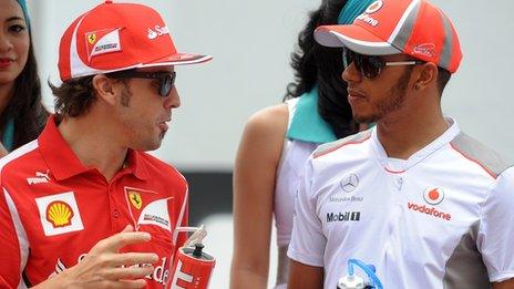 Fernando Alonso and Lewis Hamilton