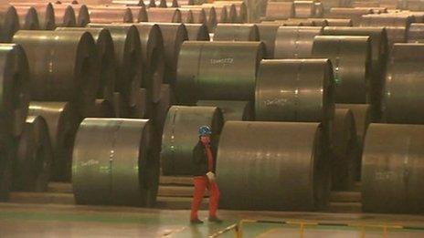 BBC News grab of steel factory in Wuhan