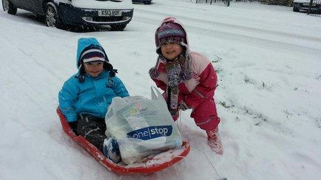 Children take to their sleds in Hungerford