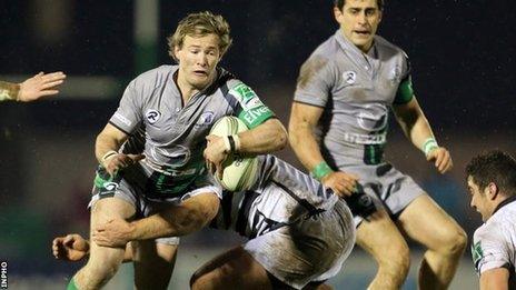 Connacht scrum-half Kieran Marmion is tackled in the Heineken Cup game