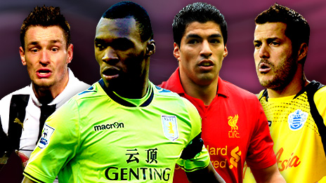 Davide Santon, Christian Benteke, Luis Suarez, Julio Cesar