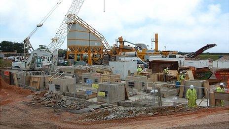 Guernsey Airport project compound operated by Lagan Construction