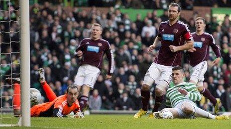 Gary Hooper opens the scoring at Celtic Park