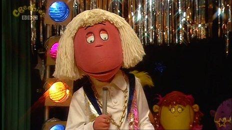 Tweenies character Max dressed as Jimmy Savile