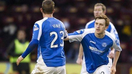 Liam Craig celebrates scoring St Johnstone's second goal